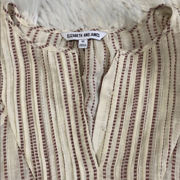 Elizabeth and James Pintuck bib blouse size M - Picture 4 of 9